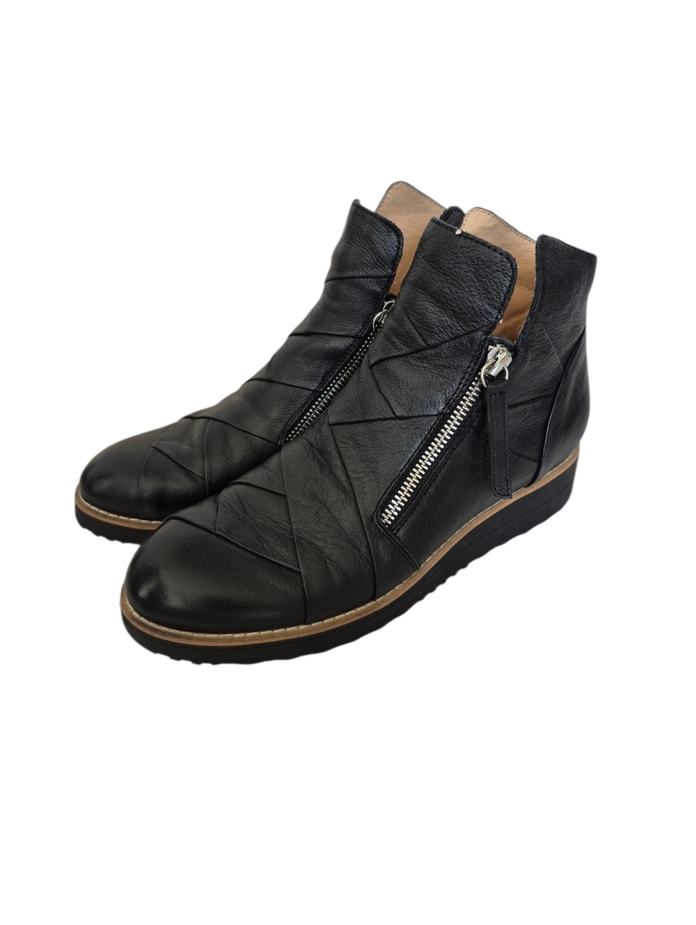Django and Juliette Omeah Black Leather Bootie